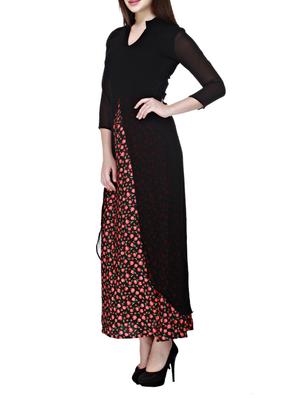 mandarin neck layered maxi dress - 11949673 - Standard Image - 2