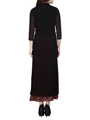 mandarin neck layered maxi dress - 11949673 - Standard Image - 3