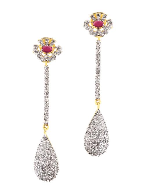 silver brass drop earrings - 11950841 - Very Small Image - 1