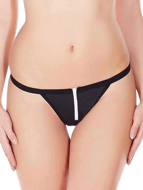 low rise zip detail thong panty - 11951963 - Standard Image - 1