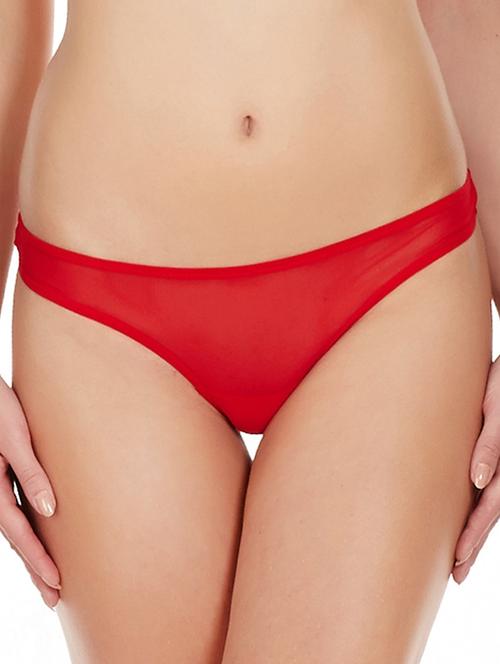 red nylon bikini panty - 11952047 - Standard Image - 1