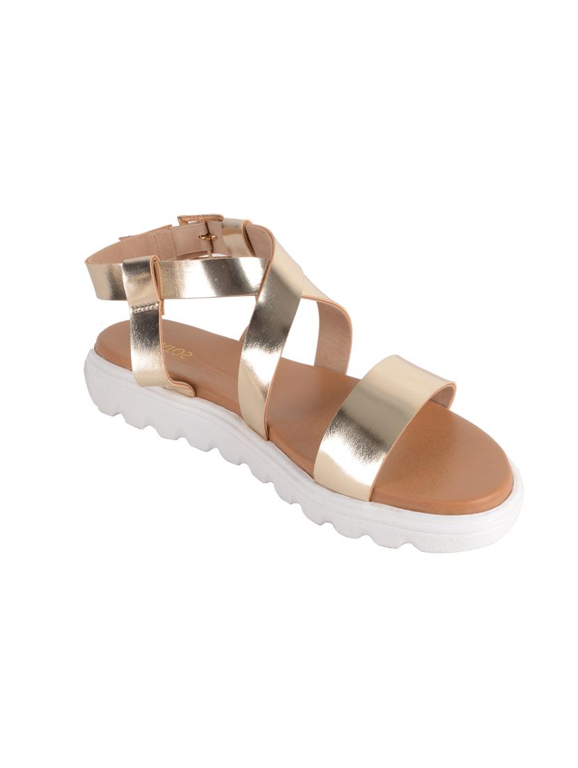 gold platforms leatherette sandal - 11957147 - Zoom Image - 1