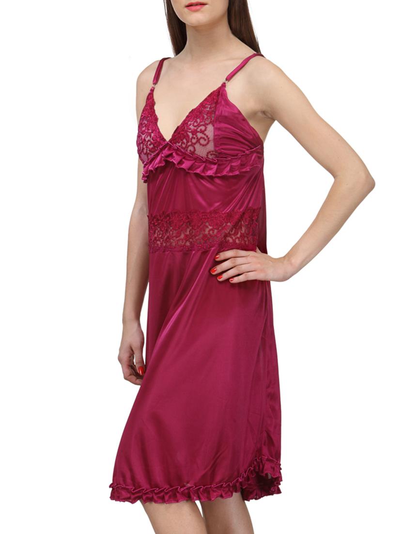 pink satin nighty - 11958596 - Zoom Image - 2