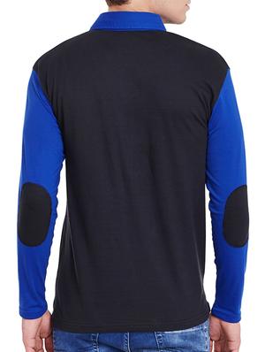 blue cotton blend color block t-shirt - 11961863 - Standard Image - 3