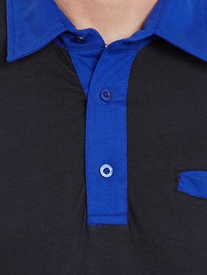 blue cotton blend color block t-shirt - 11961863 - Standard Image - 4
