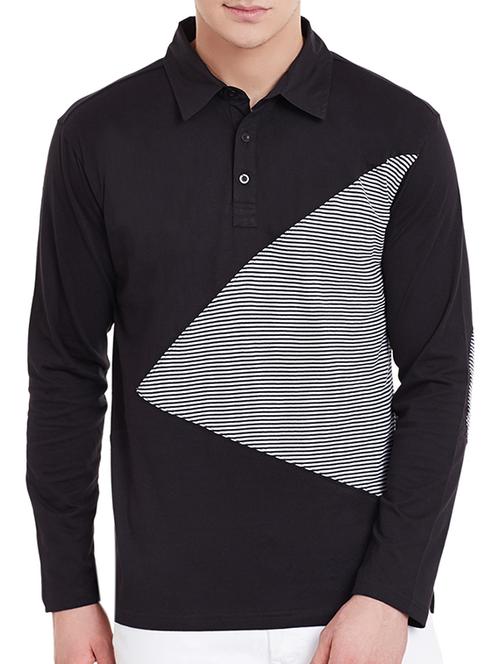 black cotton cut & sew t-shirt - 11961878 - Standard Image - 1
