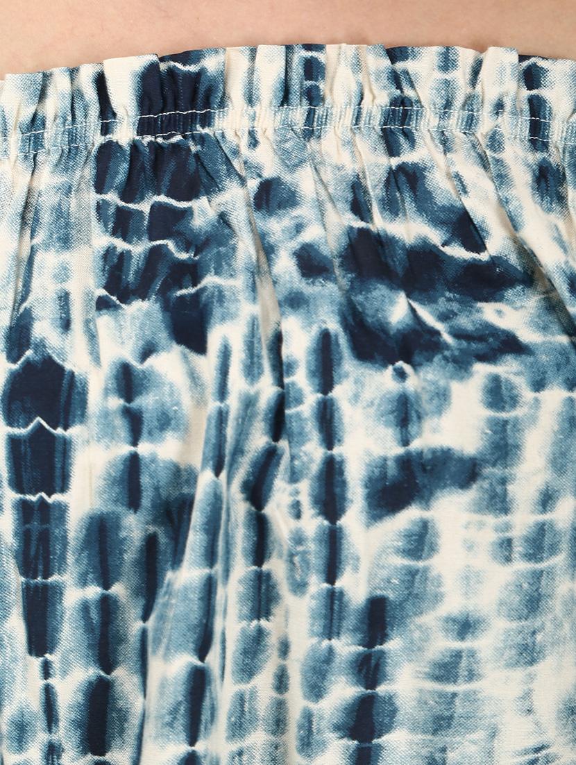 blue printed viscose regular top - 11962070 - Zoom Image - 4