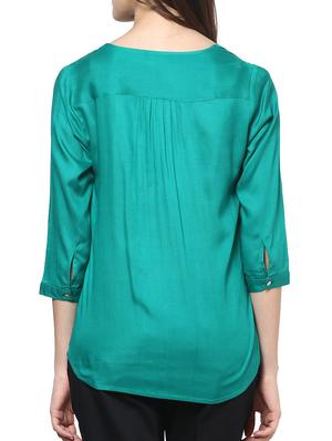 green beaded sequin worked rayon top - 1204186 - Standard Image - 3