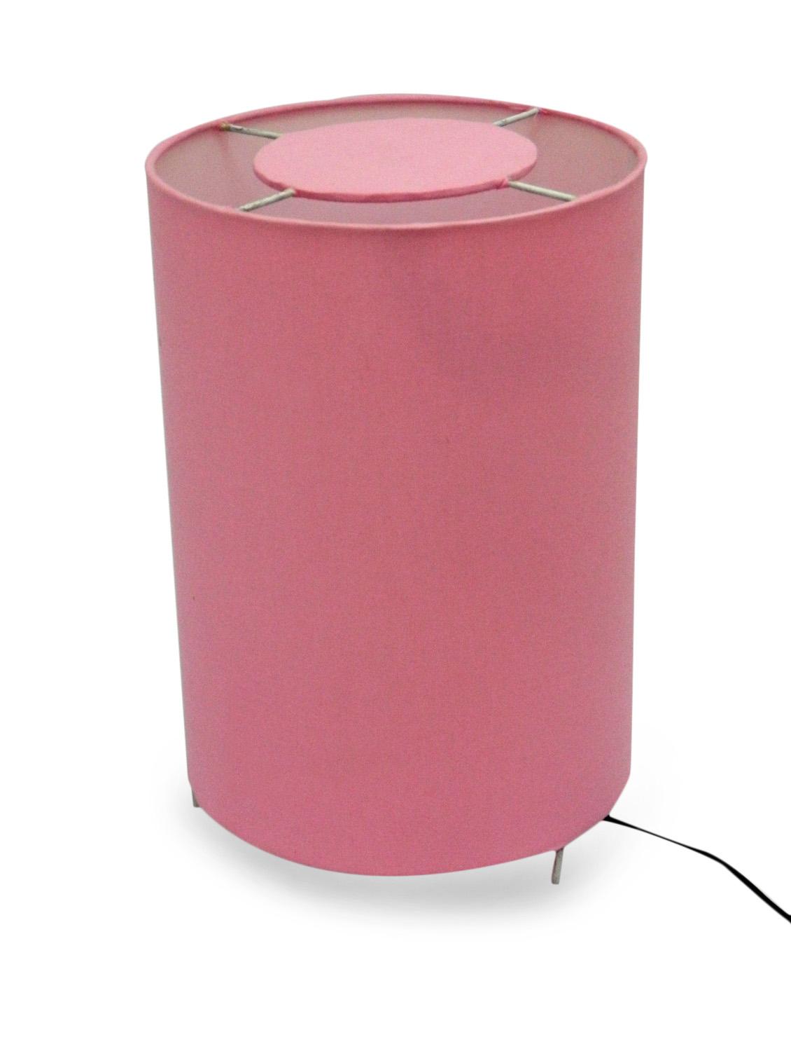 pink metal and fabric table lamp