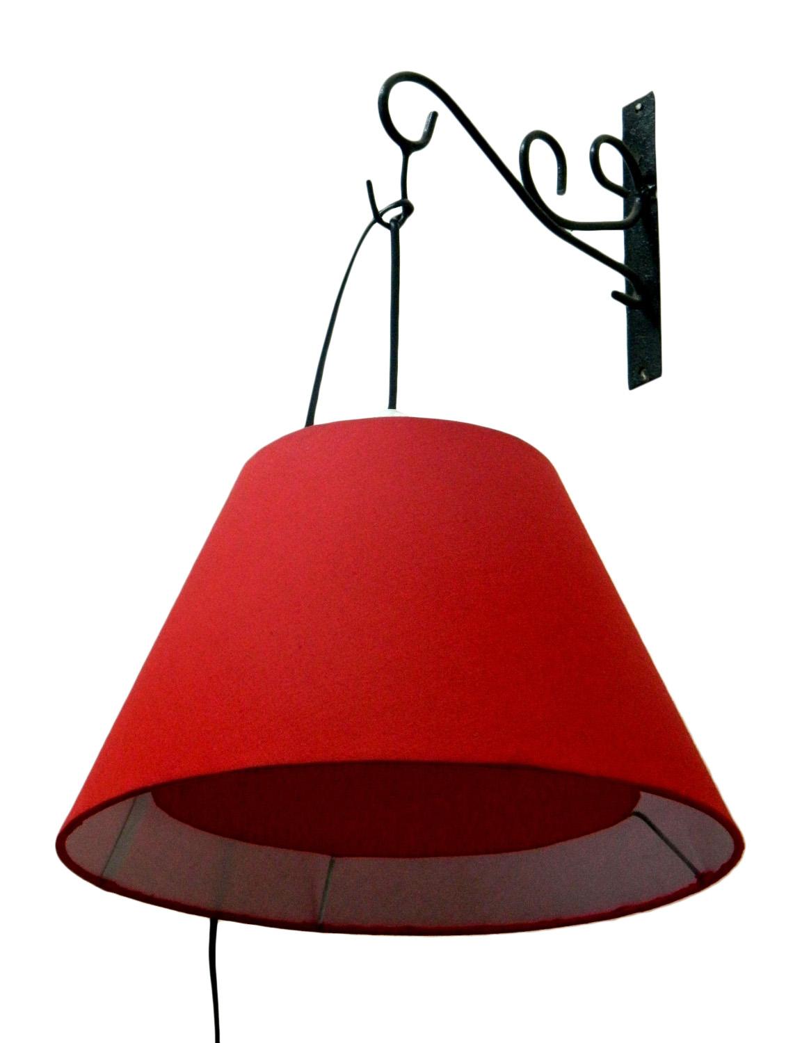 red metal and fabric table lamp - 1204280 - Zoom Image - 1