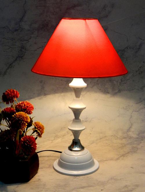 red metal and fabric table lamp - 1204299 - Standard Image - 1