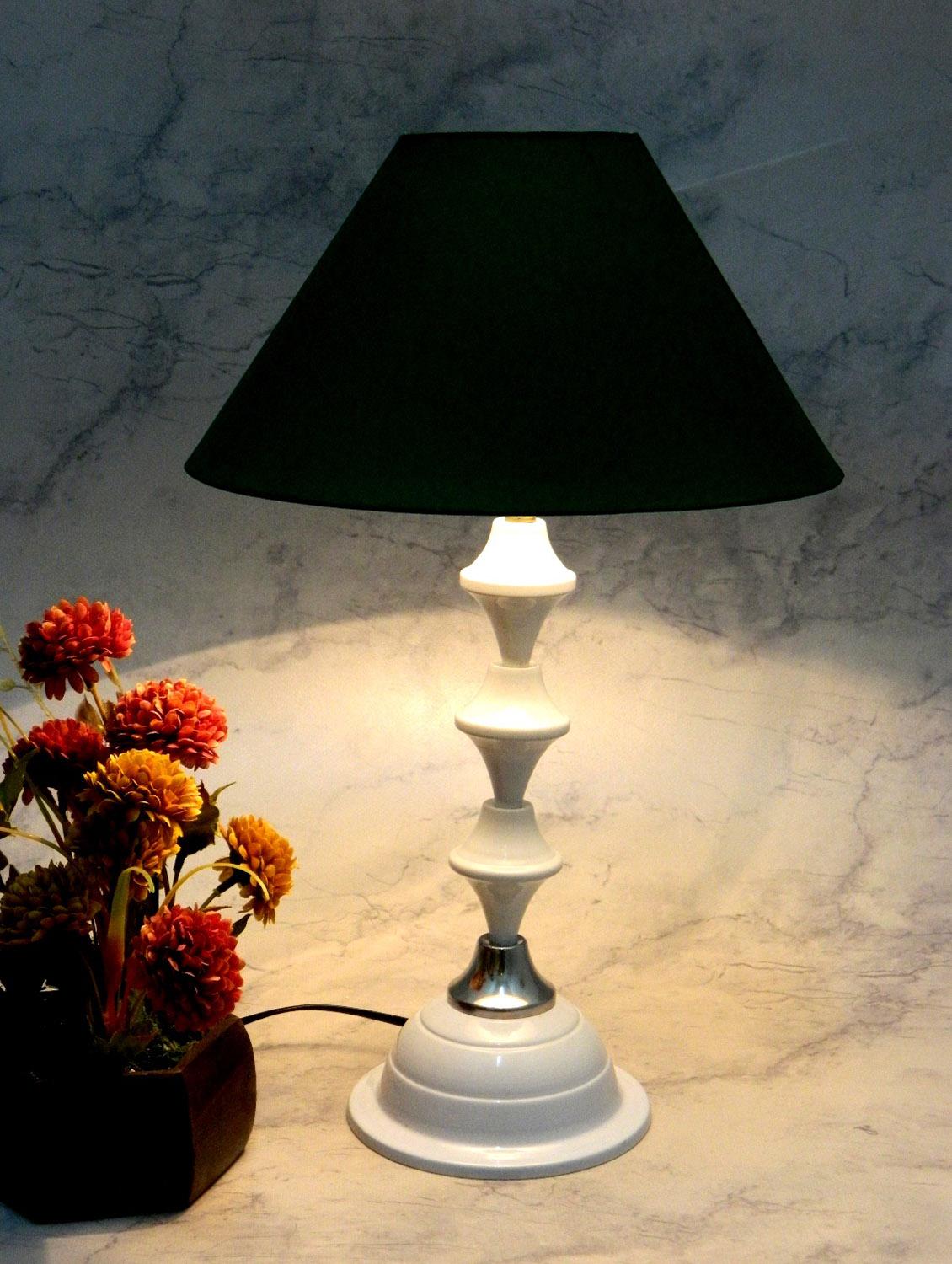 green metal and fabric table lamp - 1204300 - Zoom Image - 1