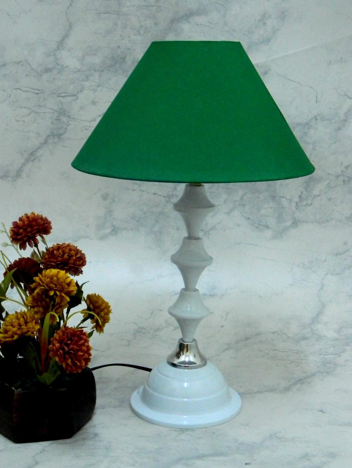 green metal and fabric table lamp - 1204300 - Zoom Image - 2
