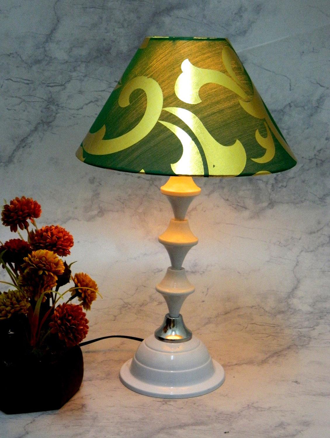 green metal and fabric table lamp - 1204308 - Zoom Image - 1