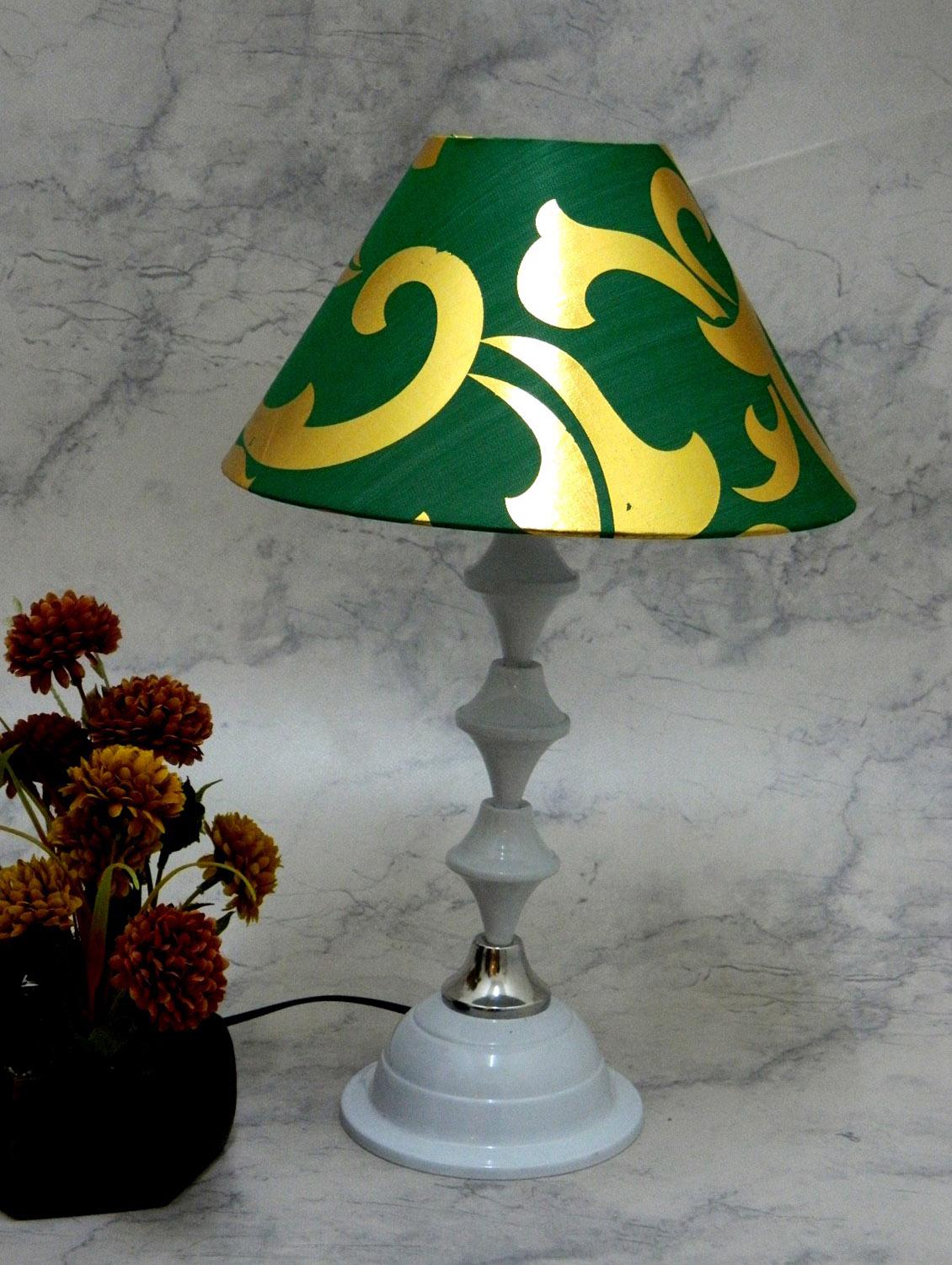 green metal and fabric table lamp - 1204308 - Zoom Image - 2