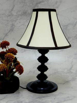 white metal and fabric table lamp - 1204329 - Standard Image - 2