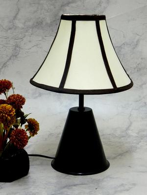 white metal and fabric table lamp - 1204330 - Standard Image - 2