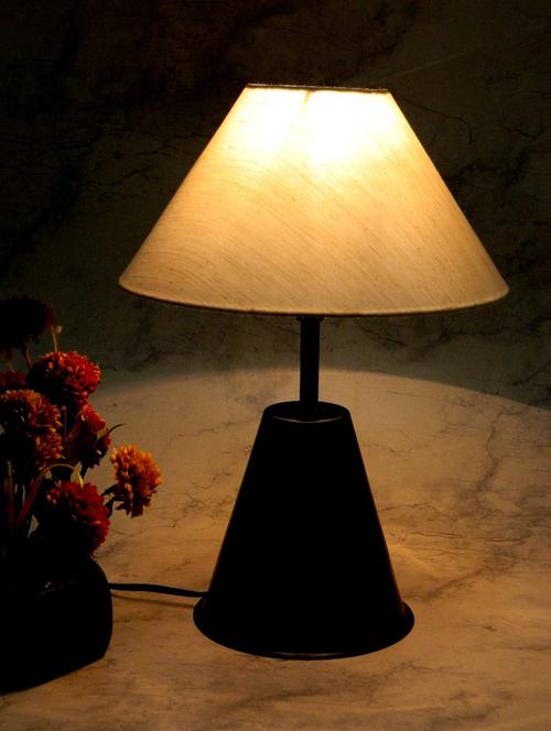brown metal and fabric table lamp - 1204332 - Standard Image - 1