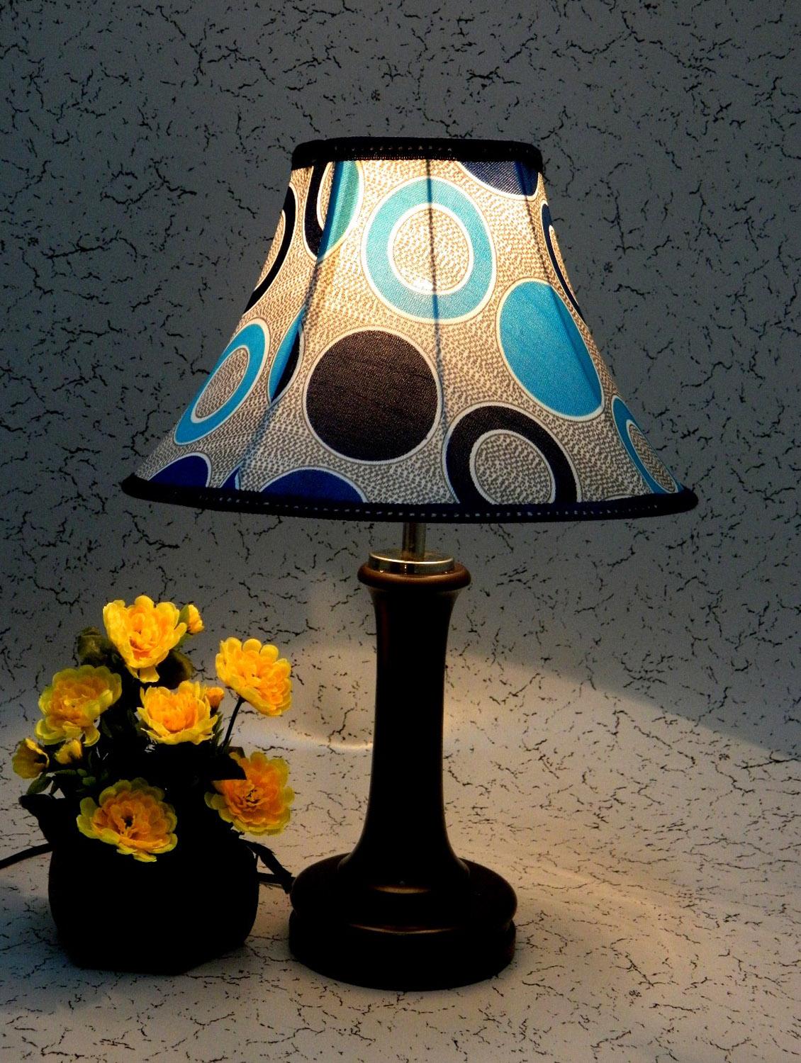 blue wood and metal table lamp - 1204550 - Zoom Image - 1