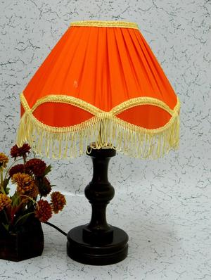 red wood and metal table lamp - 1204569 - Standard Image - 2