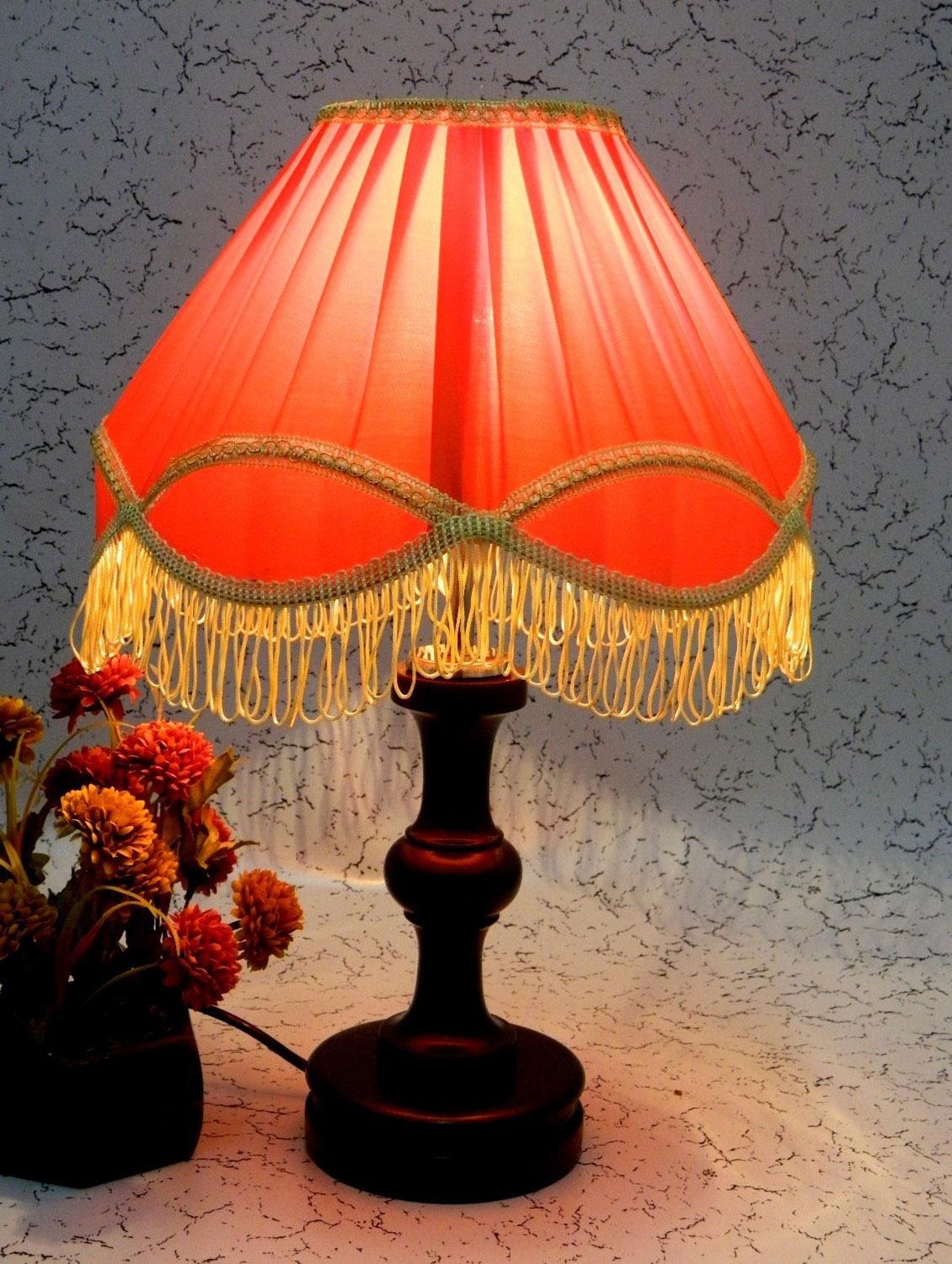 red wood and metal table lamp - 1204569 - Zoom Image - 1