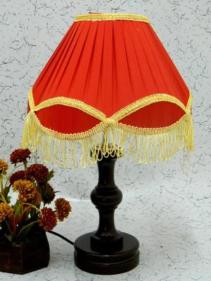 red wood and metal table lamp - 1204570 - Standard Image - 2