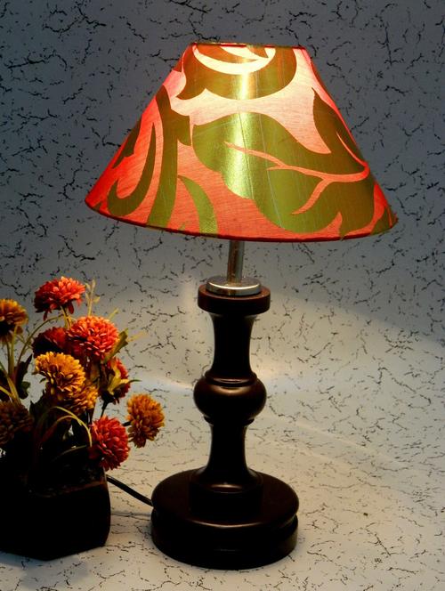 red wood and metal table lamp - 1204593 - Standard Image - 1