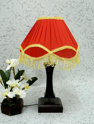 red wood and metal table lamp - 1204632 - Standard Image - 2