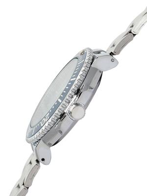 round frame blue base metallic strap watch - 1206048 - Standard Image - 2