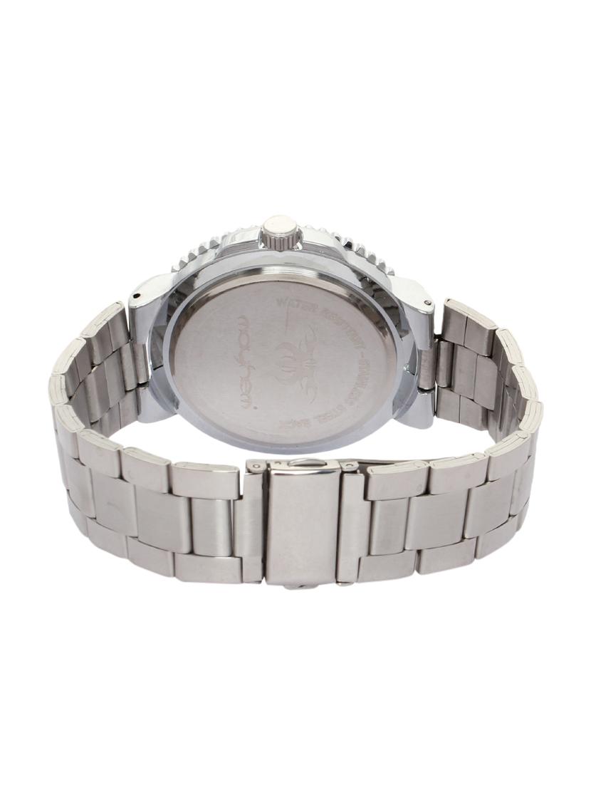 round frame blue base metallic strap watch - 1206048 - Zoom Image - 3