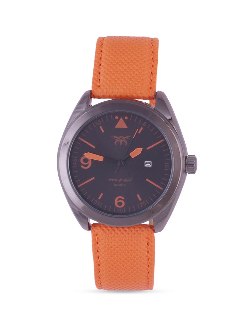 square frame black base black leatherette strap watch - 1206058 - Zoom Image - 1