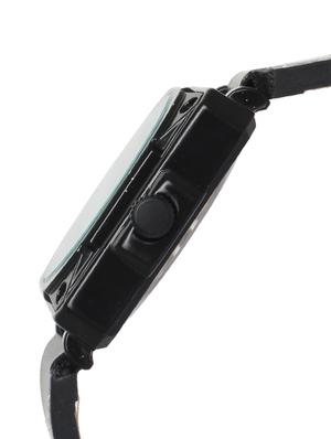 square frame black base black leatherette strap watch - 1206060 - Standard Image - 2