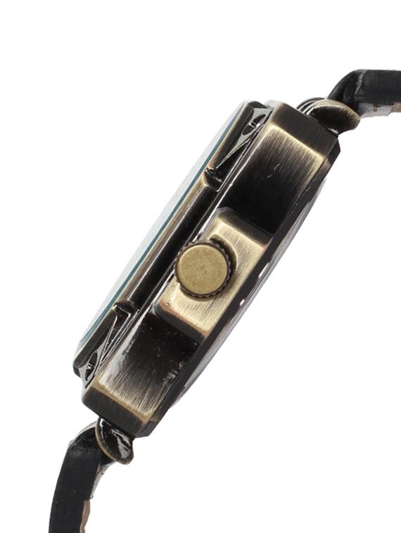 black base square frame black leatherette strap watch - 1206061 - Zoom Image - 2