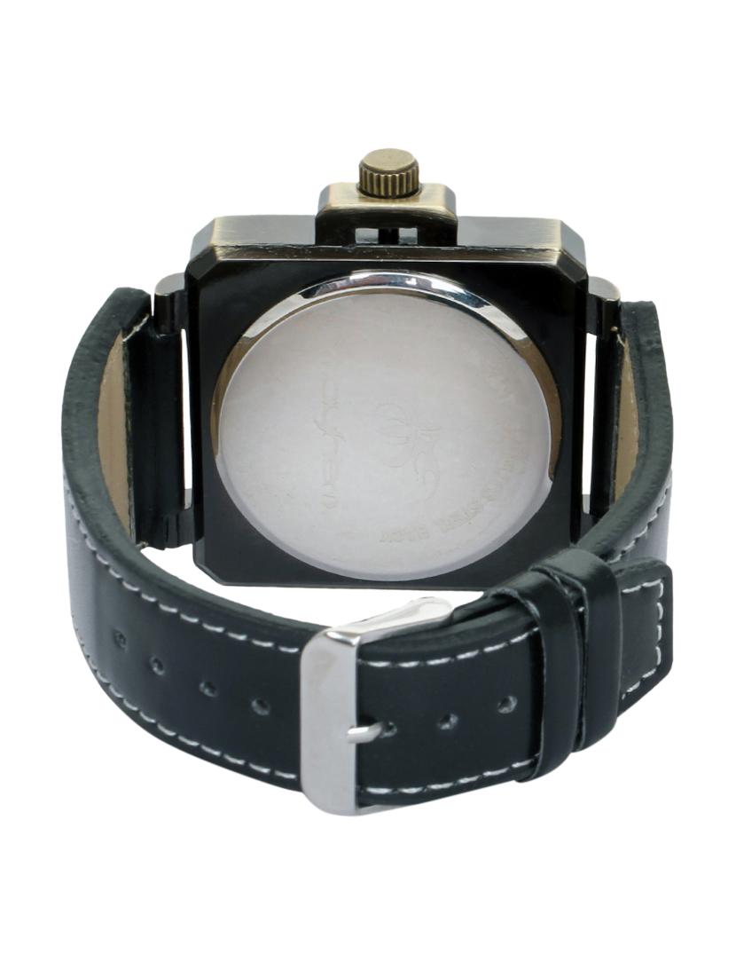 black base square frame black leatherette strap watch - 1206061 - Zoom Image - 3