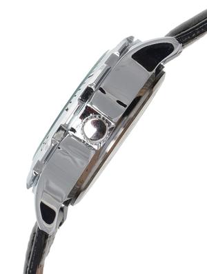 silver round frame black base black solid watch - 1206062 - Standard Image - 2
