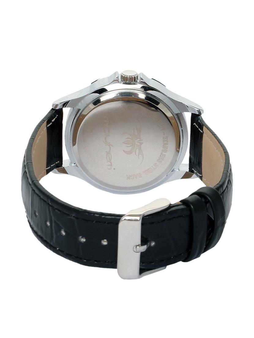 silver round frame black base black solid watch - 1206062 - Zoom Image - 3