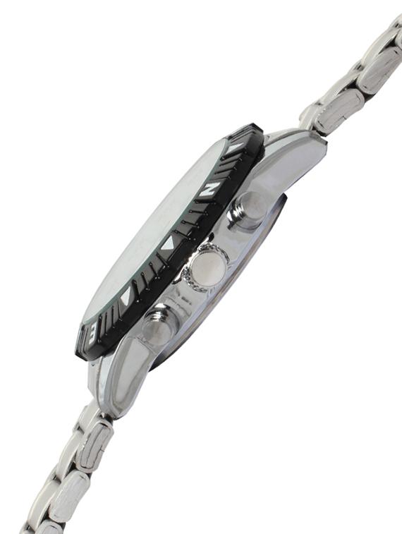 white base round black frame silver strap watch - 1206067 - Zoom Image - 2