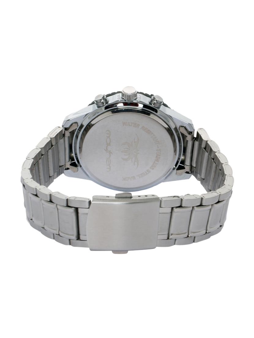 white base round black frame silver strap watch - 1206067 - Zoom Image - 3