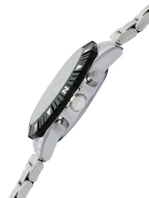 black base black round frame silver strap watch - 1206068 - Standard Image - 2