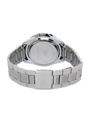 white base round black frame silver strap watch - 1206070 - Standard Image - 3
