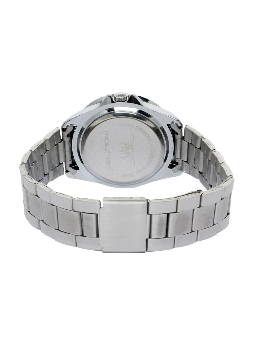 white base round black frame silver strap watch - 1206070 - Zoom Image - 3