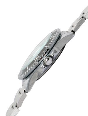 black base black round frame silver strap watch - 1206071 - Standard Image - 2