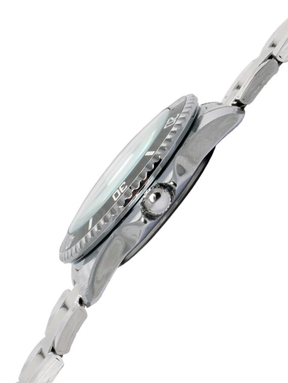black base black round frame silver strap watch - 1206071 - Zoom Image - 2