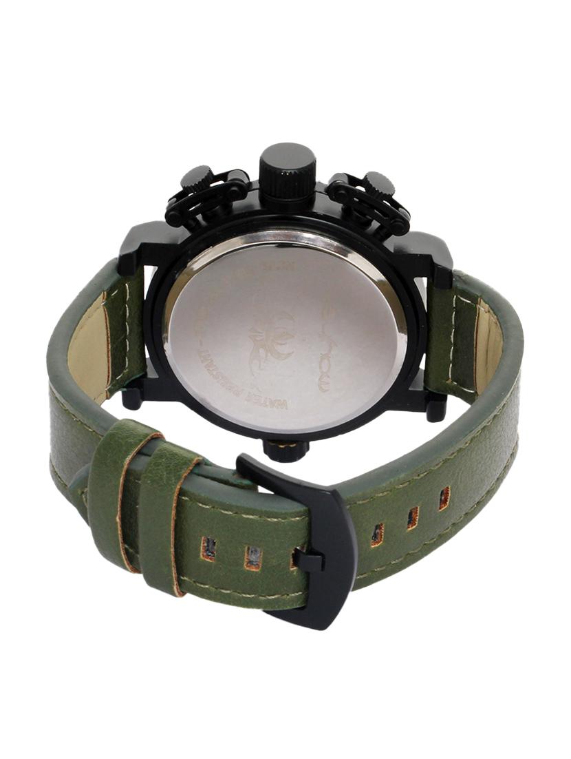 white base green dialer solid green strap watch - 1206088 - Zoom Image - 3