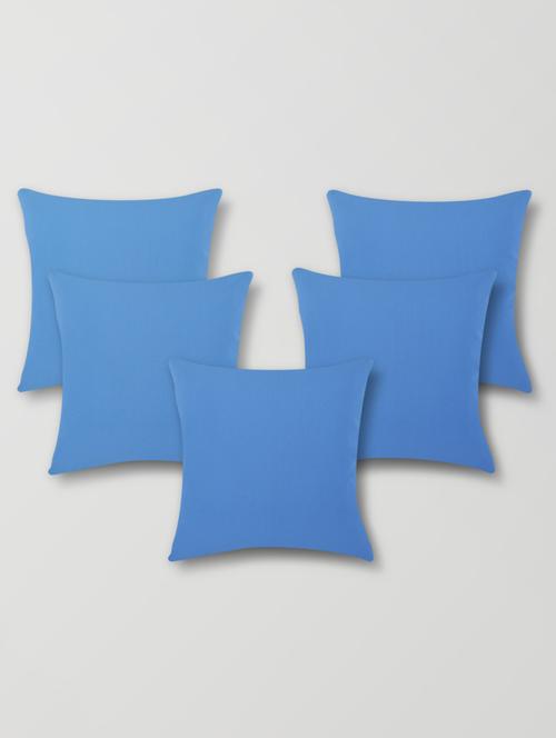 Sky Blue Cotton & Polyester Print Cushion Cover - 1206447 - Standard Image - 1