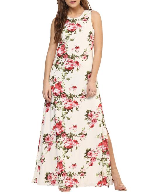 round neck floral maxi dress - 12068020 - Standard Image - 1