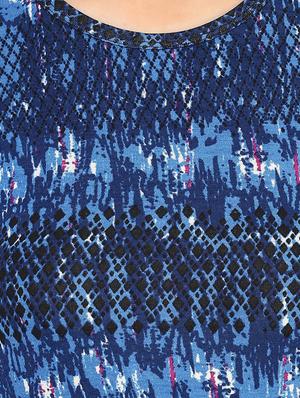blue printed viscose assymmetric top - 12074165 - Standard Image - 4