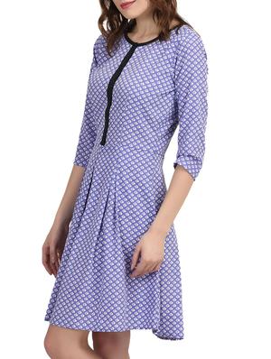 blue printed dress - 12076472 - Standard Image - 2