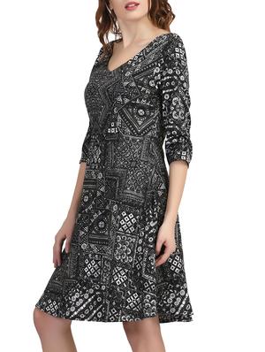 black printed crepe dress - 12076473 - Standard Image - 2