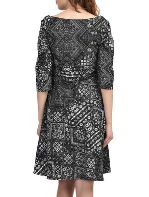 black printed crepe dress - 12076473 - Standard Image - 3